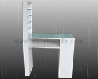 Glass top wood manicure table